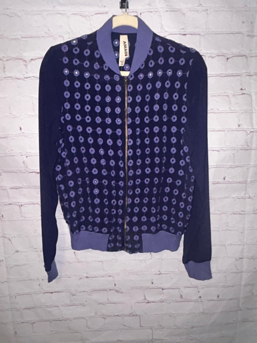 AMADI Eyelet Bomber Jacket women’s size M